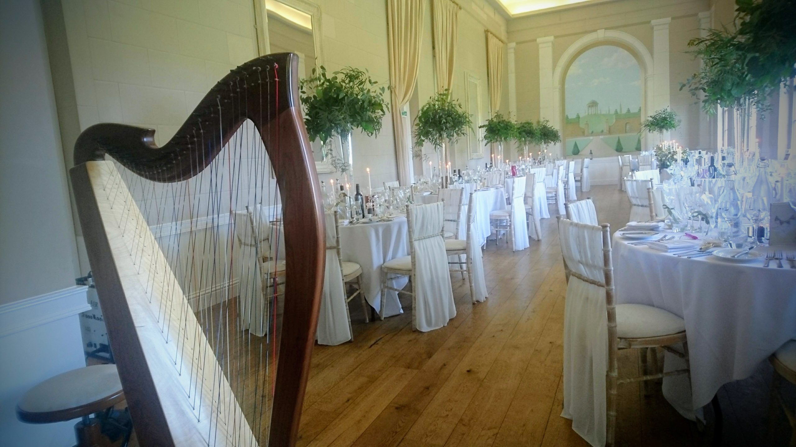 harp at wedding breakfast